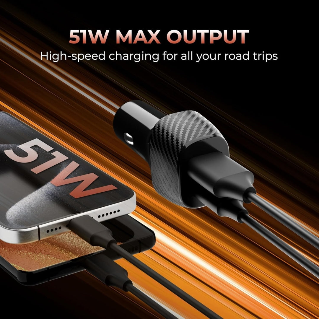 Kanget 51W Dual-Port Car Charger (31W USB-A + 20W USB-C PD) — view 2