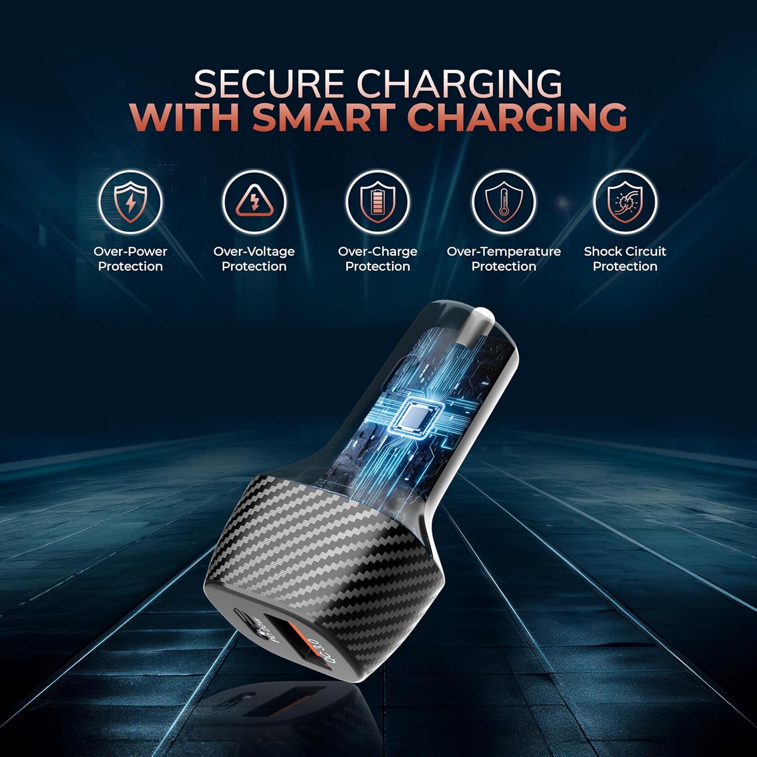 Kanget 51W Dual-Port Car Charger (31W USB-A + 20W USB-C PD) — view 3